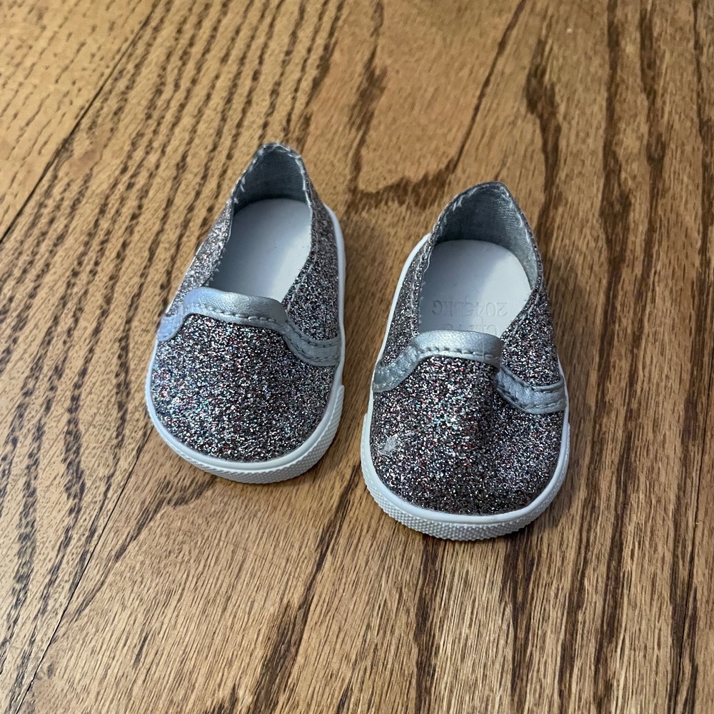 American girl sparkly slip on shoes